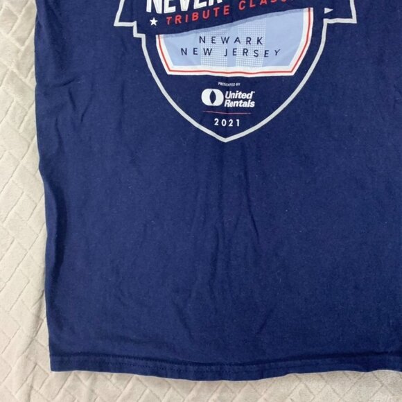 Men Small T Shirt Navy Blue Newark NJ Never Forget Basketball Short Sleeve - Picture 5 of 16